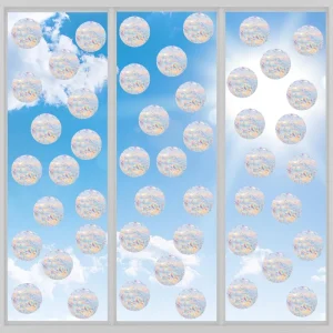Rainbow 3D Static Cling Non Adhesive Removable Window Sticker Decorative Stained Glass Window Coverings Non Adhesive Static