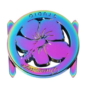 Rainbow Colored Round Shape Metal Name Plate Tags Private Letter Metal Plate for Women’s Wallet Small Hollowing Bag Made Alloy