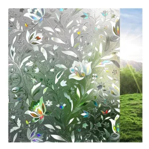 Rainbow Custom Size PVC Modern 0.45*2m Static Cling Glass Film Window Stickers Heat Insulation Water Resistant Home