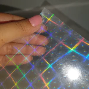 Rainbow Glitter Laser Adhesive Vinyl Self adhesive Graphic Protection Holographic Cold Lamination Film Rolls For Poster Material