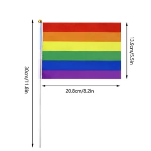 Rainbow Pride Hand Mini Flag