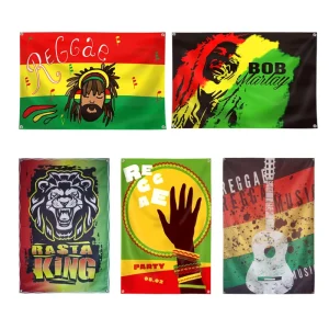 Rasta Lion Hanging Flag Banner Music Rock Reggae Jamaica Home Decoration Wall Art 4 Grommets in Corners 3x5FT Flags
