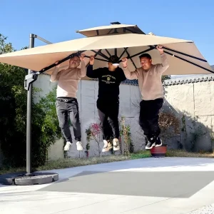 Ready to Ship 360° Rotating Offset Umbrella Cantilever Parasol Custom Logo Fast Delivery for Outdoor Projects