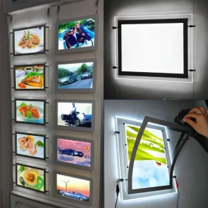 Real Estate LED Light Rectangle Acrylic Frame Magnetic Light Box Ceiling Hanging A3 A4 Size Advertising Light Box