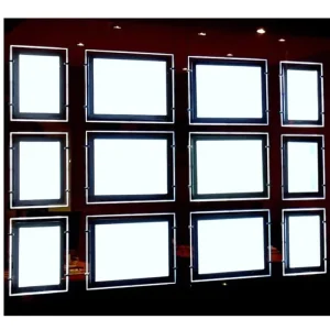 Real Estate Window Display LED Acrylic Light Box Indoor Hanging LED Frame Backlit Crystal Double Side Magnetic Magnetic for
