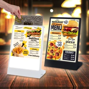 Rechargeable A4 Desktop Advertising Light Box Double Sided LED Display Stand LED Light Box Sign Holder Stand Advertising