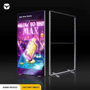 Rectangle Aluminum Alloy Display Light Box with Automatic Brightness Adjustment Portable Fabric Tension Frame Stand