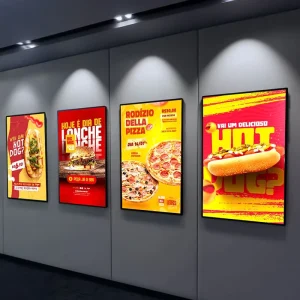 Rectangle Aluminum Hanging Decorative Advertising LED Light Box Ultra Slim Design for Indoor Use