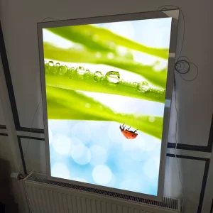 Rectangle Aluminum Ultra Slim Illuminated Wall Mounted Photo Frame Magnetic Open LED Lighting Picture Light Box