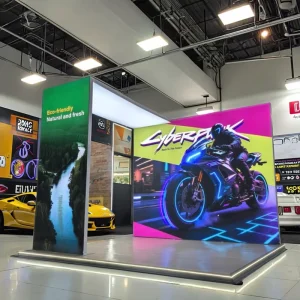 Rectangle Double sided Silicone Edge LED High Brightness 4000 Lumens Aluminum Frameless SEG Fabric Portable Lightbox Stand