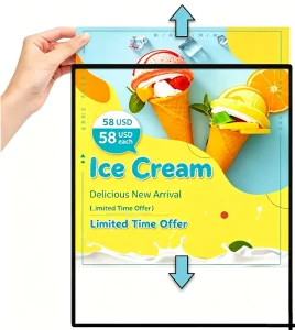 Rectangle Hanging Led Lightbox Poster Frame Aluminum Light Box Advertising for Restaurant & Cinema Sign