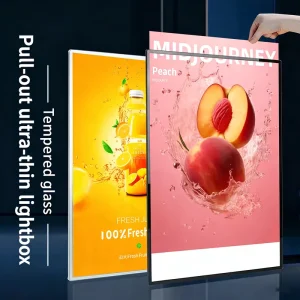 Rectangle Slim LED Light Box for Advertising Frame with Hanging Installation Customizable Decorative Design