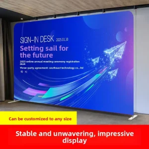 Rectangular Quick Fold Display Stand Double Sided Printed Banner Customizable Roll Up Advertising Backdrop