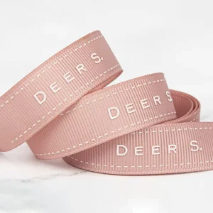 Recyclable 38mm Single Double Faced Satin Ribbon Gift Printed Ribbon Roll 100% Polyester Custom White Ribbon With Logo