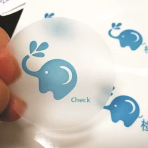 Recyclable PVC Customized Logo Adhesive Transparent Frosted Semi transparent Sealing Sticker