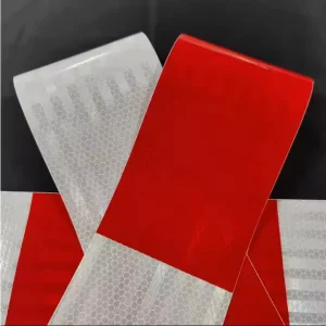 Red White PVC Sticker Retro Reflective Barrier Facing Strips Barricade Tape Reflective Barrier Tape