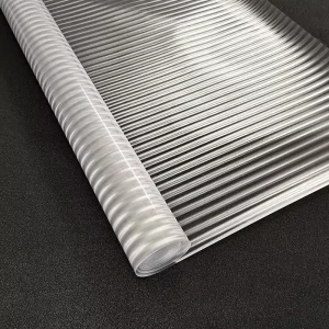 Reeded Glass Film Frosted Decorative Static Cling Window Films for Bathroom