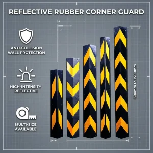 Reflective Anti Collision Wall Corner Guard Black Yellow Chevron Strip Safety Protector for Parking Lot Road Facility