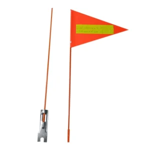 Reflective Warning Vehicle Flag PVC 21*28CM 100cm 3 Section Fiberglass Pole 200 Sets CTN