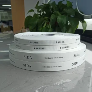 Relief Embossed Printed Grosgrain Ribbon Factory Eco Friendly Customized Logo 3D Gift Silver Gold Custom OEM Craft Technics Time