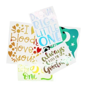 Removable Self Adhesive Colorful Reflective Rainbow Red Vinyl Custom Holographic Transfer Stickers