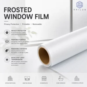 Removable Self Adhesive Printable Frosted Window Film PVC Privacy Glass Decorative Vinyl for Office and Home