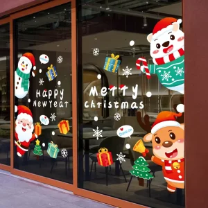 Removable Window Die Cut Vinyl Stickers Printing Static Electrostatic Glass Christmas Window Sticker