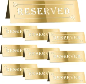 Reserved Table Sign Strong Durable Acrylic Material Warning Sign for Restaurant
