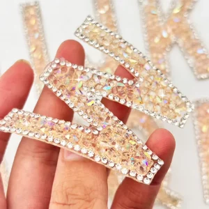 Resin Motif Rhinestone Letters Iron On Crystal Adhesive Sheets for Hats Shoes Pants