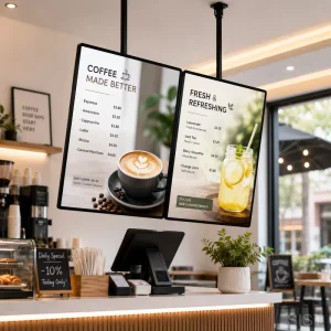 Restaurant Decorative LED Custom Menu Board Commercial Hanging Rectangle Light Box
