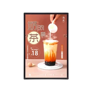 Restaurant Light Menu Billboard LED Ordering Magnetic Menu Display Ultra Thin Wall Hanging Light Box Menu Board Screen