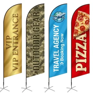 Restaurant Promotion Swooper Banner Stand Heavy Duty Base Waterproof Eco-friendly Custom Size Outdoor Promotional Flag