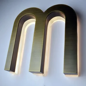 Restaurant Signage Signboard Designs Exterior Stainless Steel 3D Backlit LED Letters Metal Back Lighted Shop Signs