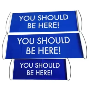 Retractable 24cm X 70cm Scrolling Fan Advertising Hand Pull Out Banner