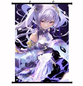 Retractable Campaign Advertising Anime Poster Comic Wall Art Poster with Plastic Shafts for Advertising Slogan