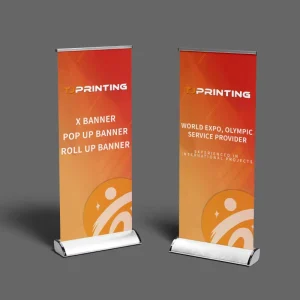Retractable Portable Roll up Banner Exhibition Roll up Free Display for Promotion Aluminum Alloy