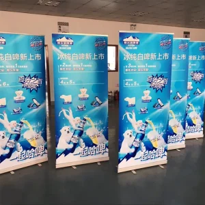 Retractable Roll up Banner Stable Base Replaceable Screen Waterproof Custom Print for Roadshow Hotel Corporate Brand Display