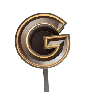 Retro Copper Three-Dimensional Sandwich Letters Logo Landscape Feature Luminous Effect G Design Model Jiangsu Province