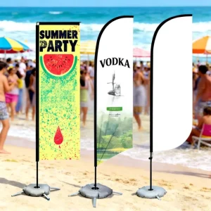 Reusable Teardrop Pennant Banner Flag Full Color Custom Printed Eco Friendly Waterproof Marathon Race Sports Event Flag