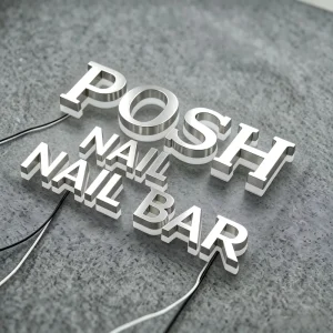 Reverse Channel LED Letters 3D Stainless Steel Waterproof Acrylic Illuminated Sign Custom Outdoor Business Wall Logo