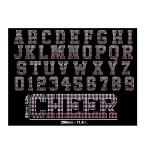Rhinestone Font Letters Alphabet College Sports 2 Color Iron on Sparkling DIY Embellishments SILVER Rhinestone Motif Patch