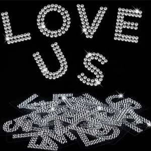Rhinestone Letter Glitter Stickers Rhinestone Alphabet Letter Stickers 34 Letters Self Adhesive Stickers Sheets