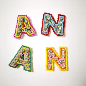 Rhinestones Crystal Handmade English Letters Patch Applique