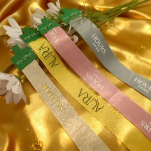 Ribbon Luxury Customized Gift Ribbon Roll Brand Logo 3D Gold Printed Ribbon for High-end Gift Packaging Supplies
