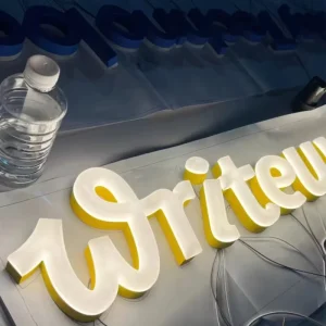 Rimless Aluminum Frame Acrylic Letter Face Led Alphabet Letter Sign for Outdoor Sign