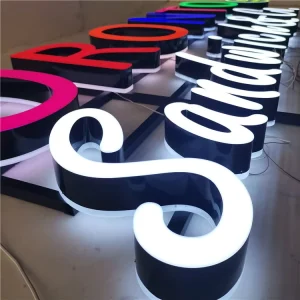 Rimless LED Channel Letters Epoxy Resin Material Letter Sign