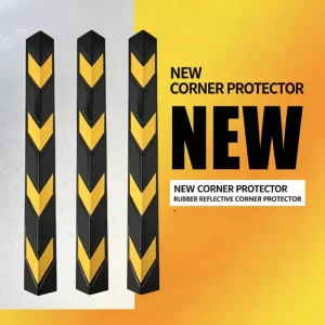 Road Safety Injection Moulded Rubber Wall Corner Guard Reflective Anti Collision Strip for Underground Car Park Columns Traffic