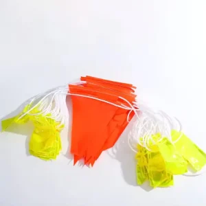 Roadway Construction Pennant Vinyl Safety Bunting Flag with Yellow Reflective Tape