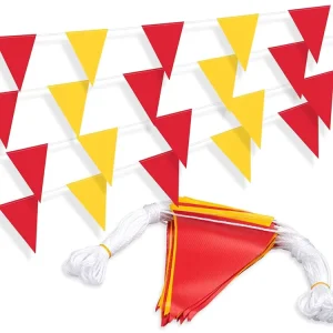 Roadway Triangular Traffic Control Roadway Safety String Barrier Flags Pennant