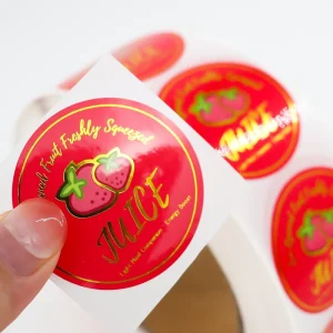 Roll Gold Stamping Sticker Factory Custom Foil Metallic Adhesive Label High Quality Business Logo Decoration